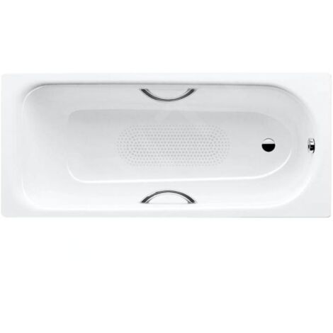 Kaldewei Advantage - Baignoire rectangulaire Saniform Plus Star 333, 1600x750 mm, avec trous pour poignées, antidérapant sur