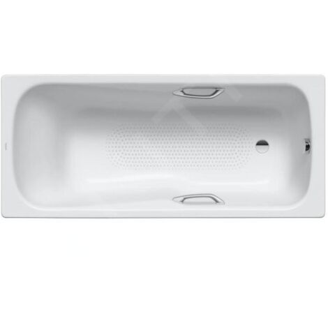 Kaldewei Advantage - Baignoire rectangulaire Saniform Plus Star 336, 1700x750 mm, avec trous pour poignées, antidérapant sur