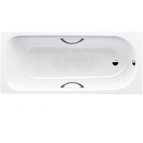 Kaldewei Advantage - Baignoire rectangulaire Saniform Plus Star 344, 1400x750 mm, avec trous pour poignées, antidérapant sur