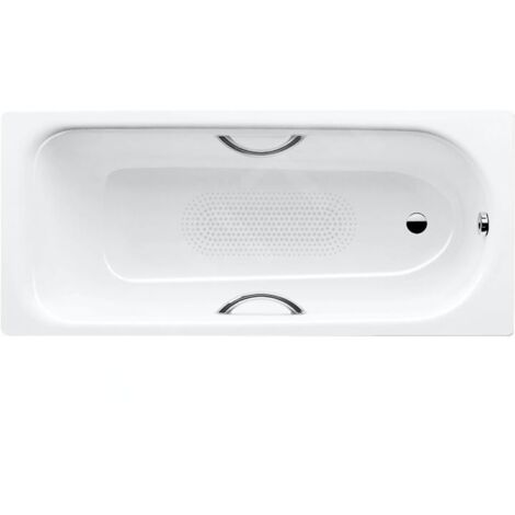 Kaldewei Advantage - Baignoire rectangulaire Saniform Plus Star 345, 1600 x 750 mm, avec trous pour barres de maintien, blanc -