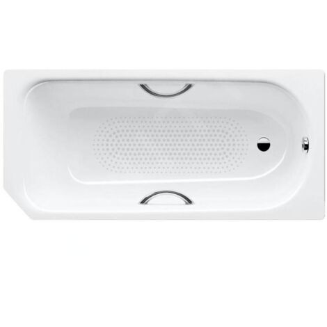Kaldewei Advantage - Baignoire rectangulaire Saniform V1 Star 332, 1600x700 mm, avec trous pour poignées, antidérapant sur