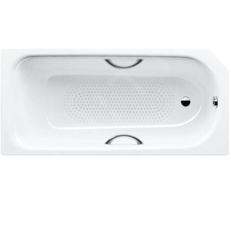 Kaldewei Advantage - Baignoire rectangulaire Saniform V3 Star 332, 1600x700 mm, avec trous pour poignées, antidérapant sur