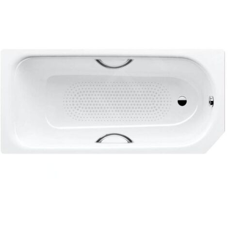 Kaldewei Advantage - Baignoire rectangulaire Saniform V4 Star 332, 1600x700 mm, avec trous pour poignées, antidérapant sur