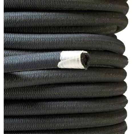 KALEMBAL Sandow élastique noir professionnel 9mm (Rouleau de 20 mètres) - Anti-UV - Très résistant