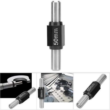 Kalibrierblock aus Edelstahl für Außenmikrometer, 50 mm Schaft