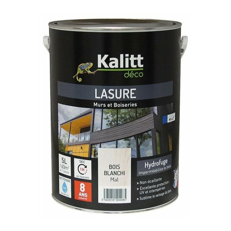 Kalitt - Lasure 8ans les modernes bois blanchi acrylique mat 5 litres