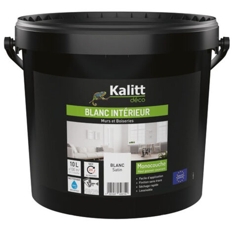 Kalitt Mur Et Plafond Monocouche Acrylique Blanc Satin 10 L - Kalitt Deco