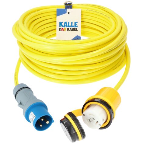 Kalle Landanschlusskabel CEE 230V 16A 2,5mm² Marinco 32A Extreme Signal Gelb IP44 20 Meter