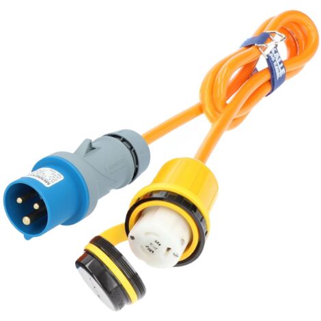 Kalle Landanschlusskabel CEE 230V 16A 2,5mm² Marinco 32A Extreme Signal Orange IP44 1,5 Meter