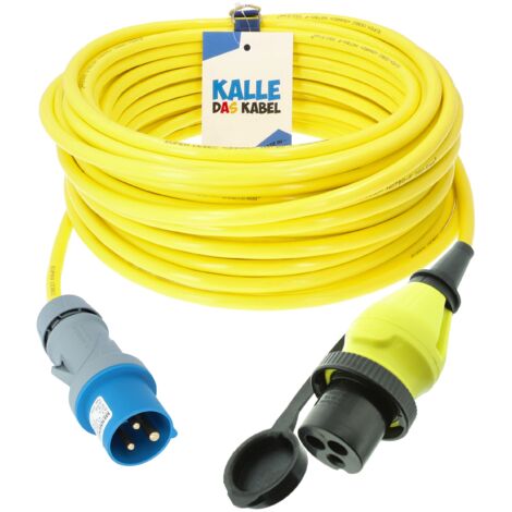 Kalle Landanschlusskabel CEE 230V 16A 2,5mm² Philippi Kupplung Extreme Signal Gelb IP44 10 Meter