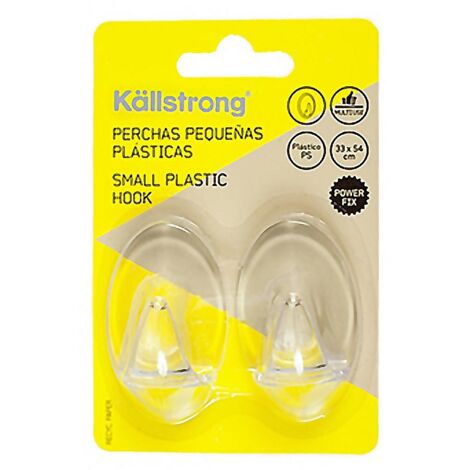KALLSTRONG percha plastico adh. 5,4cm. blister 2 , Percha pequeña de plástico PO1005Tamaño 33x54mmAdhesivaBlister de 2 unidades.