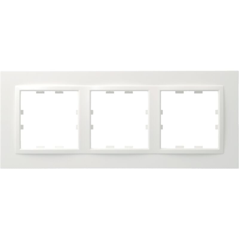 Hager - kallysta épure plaque 3 postes horizontale entraxe 71 blanc névé