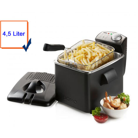 Kaltzonen Fritteuse Edelstahl Sichtdeckel & Filter 3200W 4,5Ltr.