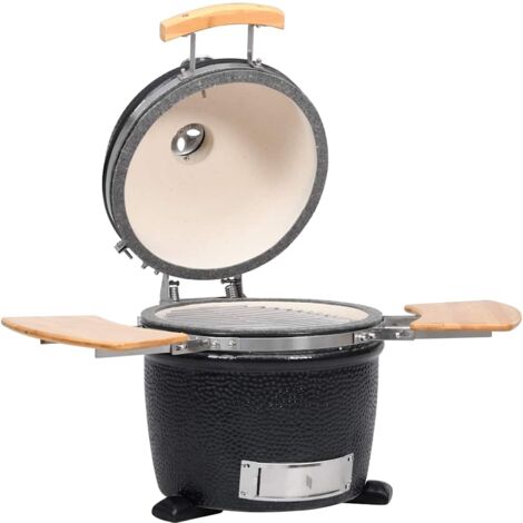 vidaXL 76 cm Barbecue à Fumoir Kamado Céramique Noir / Rouge de Cuisson