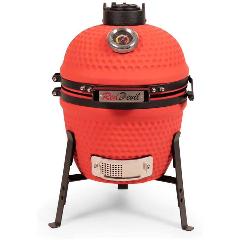 Patton - Kamado barbecue céramique Classic 13'' - Modèle Mini - Rouge