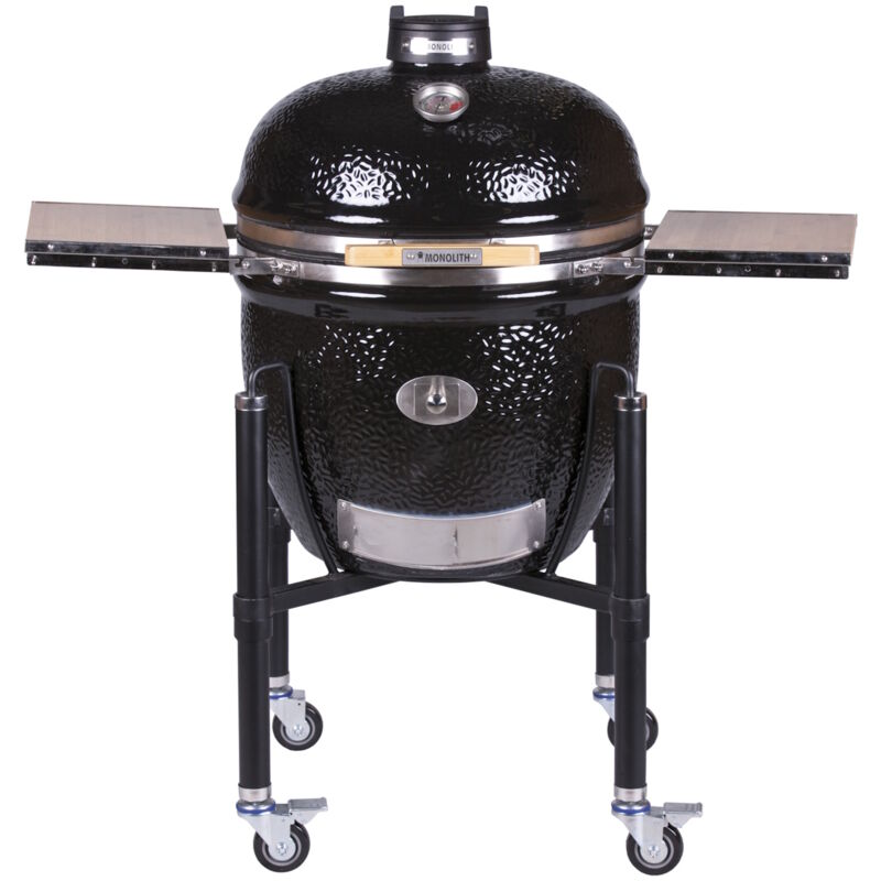 Monolith - Kamado classic Noir ProSerie 2.0 + Chariot + Housse + Pierre Pizza