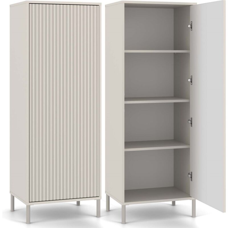Topeshop - kamaro - Armoire moderne 3 étagères - 147.5x53.5x40cm - Meuble de rangement - Beige Cachemire Topeshop - kamaro - Armoire moderne 3 étagères - 147.5x53.5x40cm - Meuble de rangement - Beige Cachemire