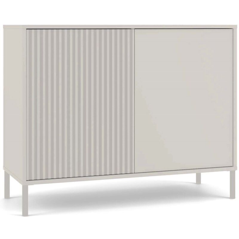 Kamaro - Commode moderne 4 étagères et 2 portes - 82.5x103.5x40cm - Meuble de rangement - Beige Cachemire