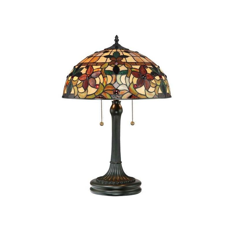Elstead Lighting - Elstead Kami - 2 Light Tiffany Table Lamp Vintage Bronze, E27