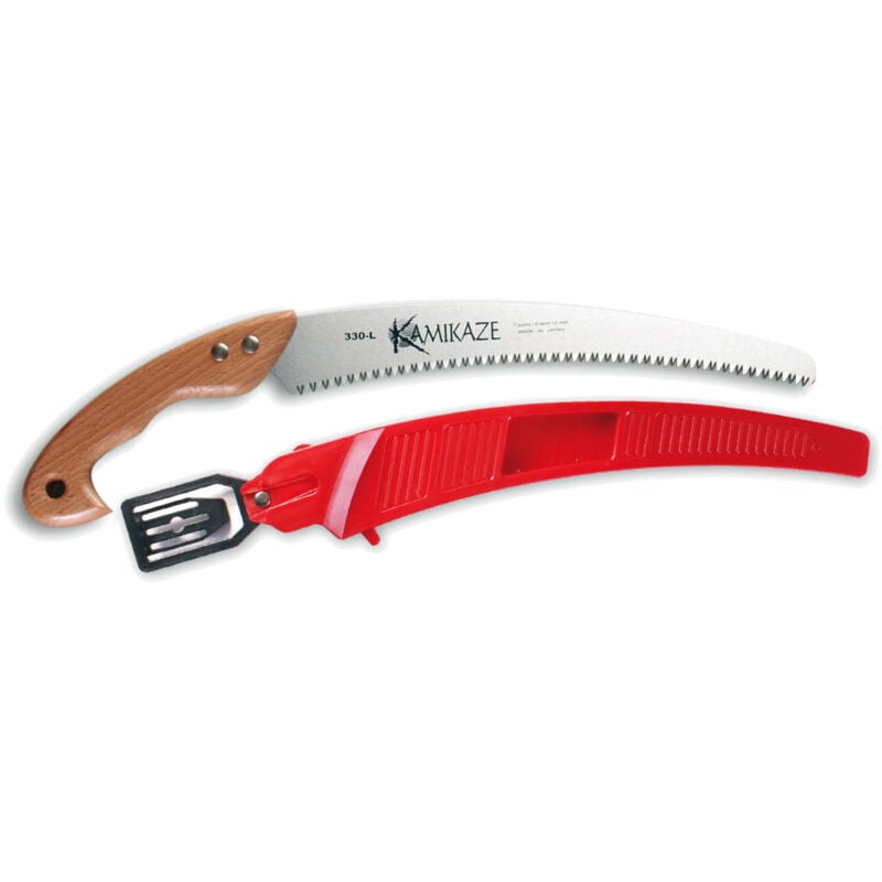 Kamikaze W330 Scie d'élagage courbée avec manche en bois et coffret 330 mm