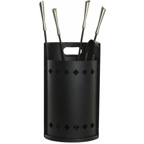 KAMIN-SET 4 EDELSTAHL 11X2X62 SCHWARZ EDELSTAHL Materialfarbe SCHWARZ Familie INNENDEKORATION Details