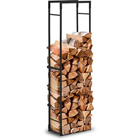 HILLVERT Kaminholzregal Brennholzregal Holzständer Feuerholzregal 30 kg Stahl schwarz