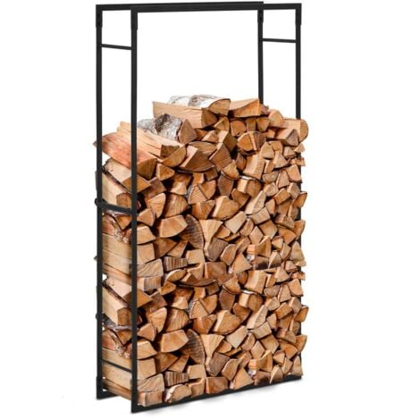 HILLVERT Kaminholzregal Brennholzregal Holzständer Feuerholzregal 40 kg Stahl schwarz