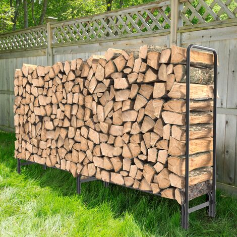Kaminholzregal Brennholzregal Kaminholzunterstand 232.7x34.8x117.8cm, 294kg belastbar für Holz für draußen Garten