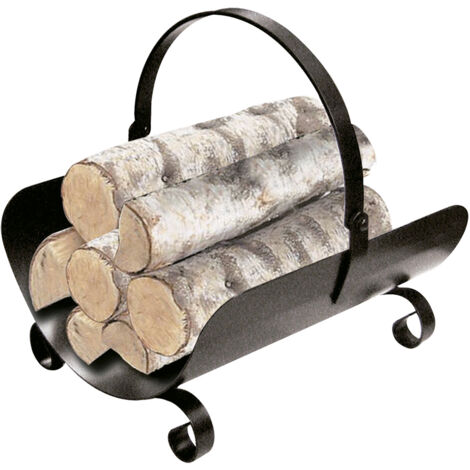 Kaminholzregal Kekai Basket 40x32x45 cm aus Schmiedeeisen