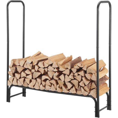Kaminholzregal Kwethluk Stahl 124x124x34,5cm Schwarz [casa.pro]