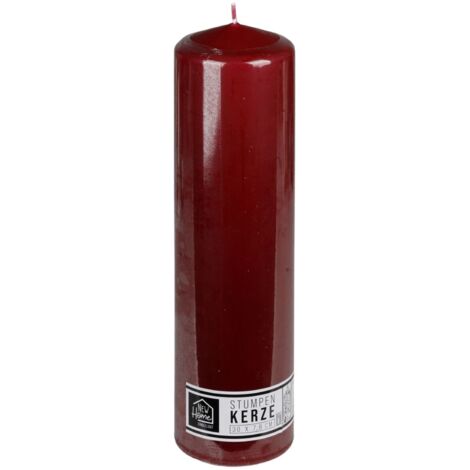 Kaminkerze bordeaux 30x7,8cm Adventskerze Altarkerze Kaminstumpe Laternenkerze