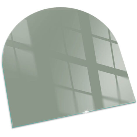 Kaminofen Glasplatte Funkenschutz Kaminplatte Kaminglas Ofenglas gehärtetem Glas mit Motiv Farbe Graugrün 100x100 cm