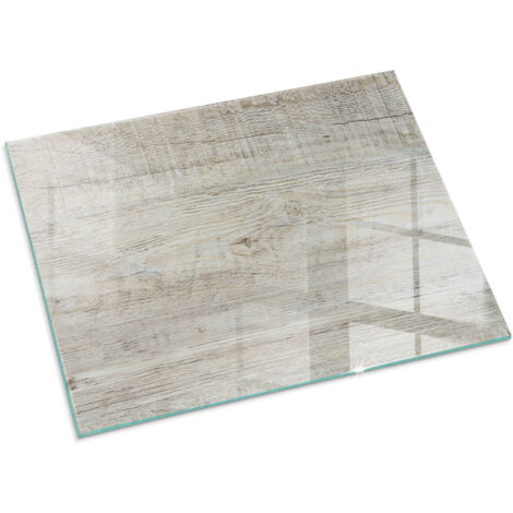 Kaminofen Glasplatte Funkenschutz Kaminplatte Kaminglas Ofenglas gehärtetem Glas mit Motiv Helle Holzstruktur 80x60 cm
