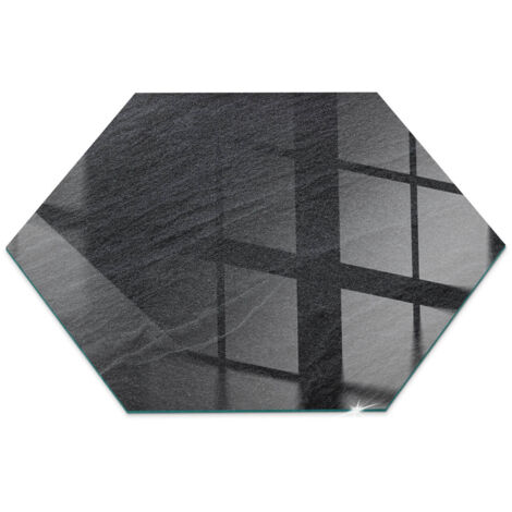 Kaminofen Glasplatte Funkenschutz Kaminplatte Kaminglas Ofenglas gehärtetem Glas mit Motiv Natursteinstruktur h40 cm
