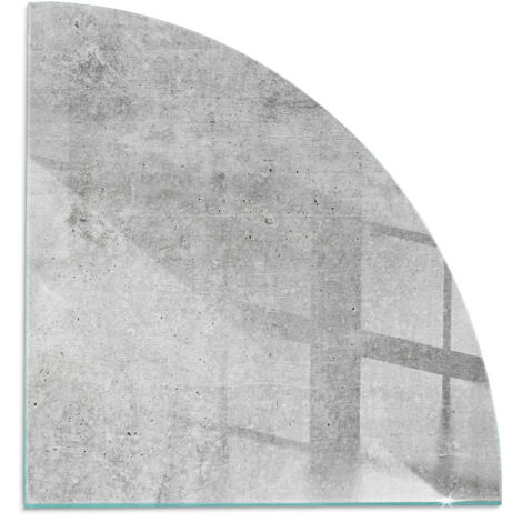 Kaminofen Glasplatte Funkenschutz Kaminplatte Kaminglas Ofenglas gehärtetem Glas mit Motiv Rohbetonstruktur 1/4 100x100 cm