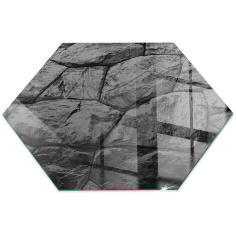 Kaminofen Glasplatte Kaminplatte Kaminglas Funkenschutzplatte Dekorative Sicherheitsglas Natursteinmuster h40 cm