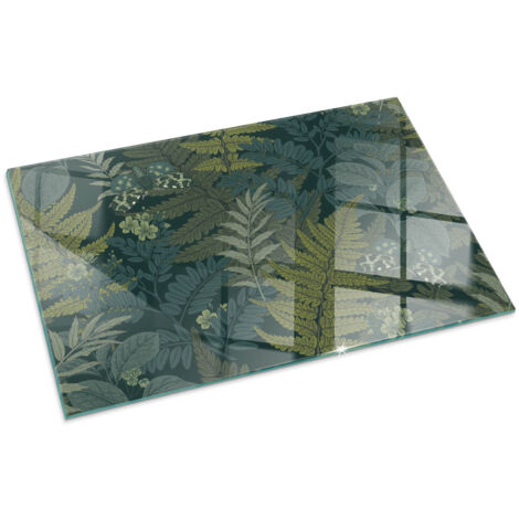 Kaminofen Glasplatte Kaminplatte Kaminglas Ofenglas Bodenplatte Funkenschutzplatte Glasbodenplatte Pflanzenmotive mit Schmetterlingen 100x70 cm