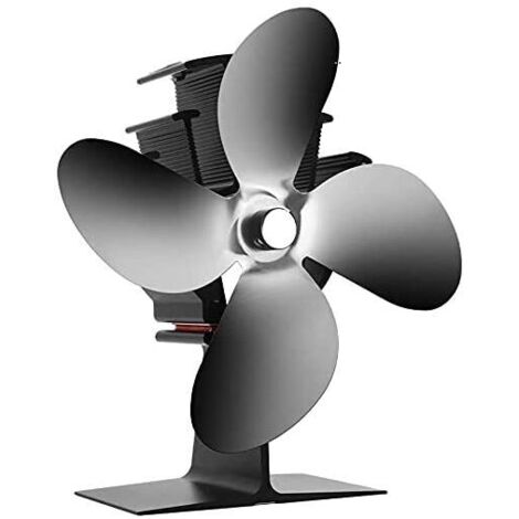 Kaminofenventilator, startet geräuschlos bei 40°C. Dieser Kaminofenventilator ist wärmebetrieben und hat 4 Flügel. Er ist für den Einsatz mit Kaminöfen geeignet und