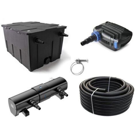 Kammerfilter Set CBF-550 30W Eco Pumpe Schlauch 72 Watt-UV-Klärer bis 60.000l Nr.76