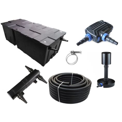 Kammerfilter Set CBF 550 B mit 50W Eco Pumpe 10m Schlauch bis 90.000l Nr.79
