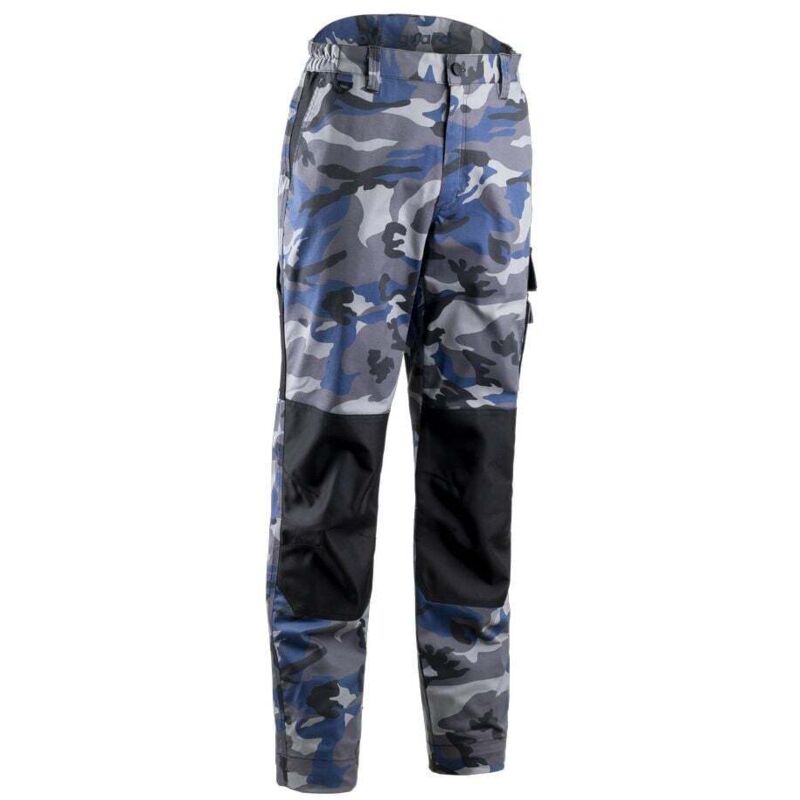 Coverguard - Pantalon de travail stretch multipoche genoux renforcés Kammo Bleu Gris s