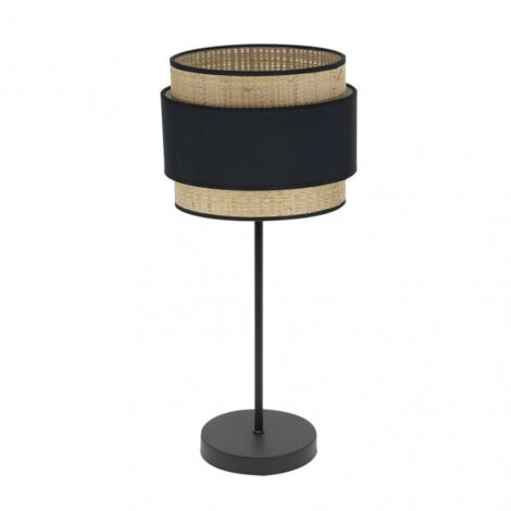 kandy hohe tischlampe 1xe27 natur/schwarz 67x30x30 cm