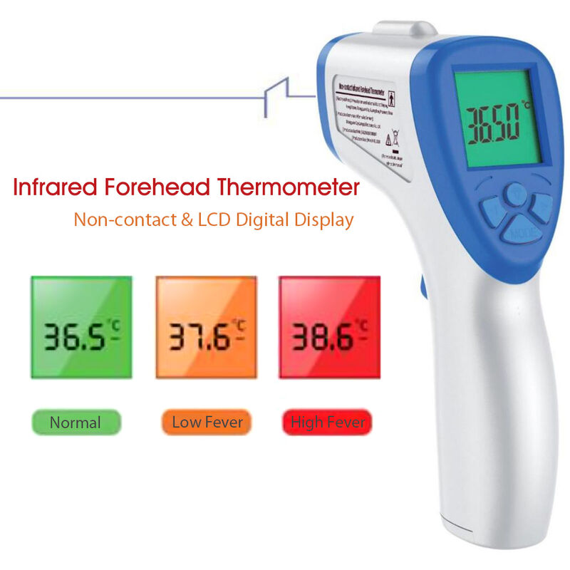 

Happyshopping - KANGJI GQ-129 Termometro infrarrojo sin contacto para la frente Medicion de temperatura electrica Medidor de temperatura corporal con
