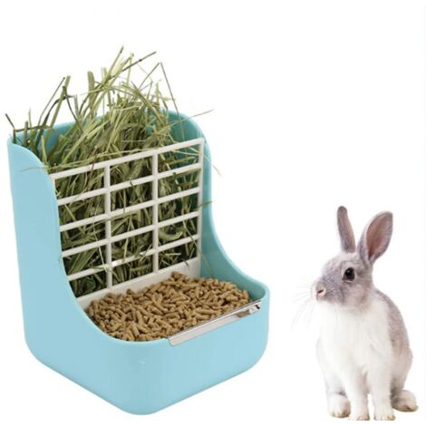 Kaninchen-Heufutterstation, Futterkrippe für weniger Abfall, für Kaninchen, Meerschweinchen, Chinchillas, Hamster und Kleintiere