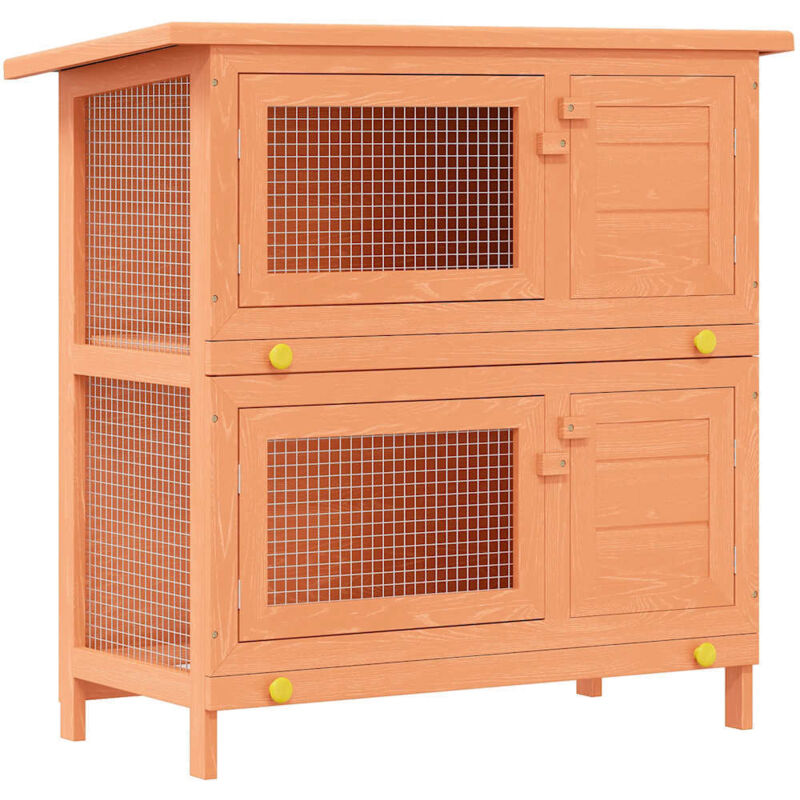 Vidaxl Kaninchenstall Kleintierhaus Hasenstall 4 Türen Holz