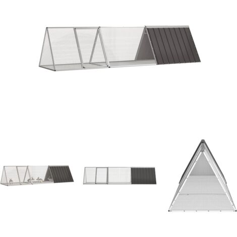 Kaninchenstall - vidaXL Kaninchenkäfig Anthrazit 302,5x80,5x71 cm Verzinkter Stahl - Kaninchenkäfig Anthrazit