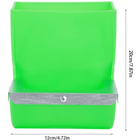 [Kaninchenzubehör] Doppelnapf 20 cm x 12 cm ABS mit vorderem Metallschutz - Set mit 2 ansteckbaren Näpfen