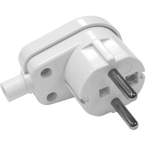 Kanlux – Fiche électrique mâle 16A Type E – Plastique blanc – Indice de protection IP20 – Tension AC85~265V – Compatible rallonges et projecteurs LED
