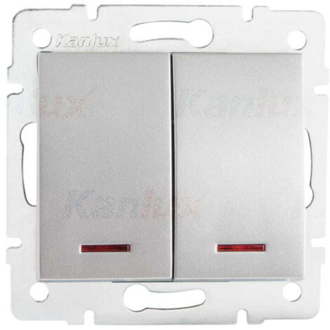 Kanlux LOGI interruttore doppio per lampadario LED argento