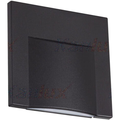 Kanlux – Luminaire LED encastré carré noir 4000K – 0,8W – Montage mural rapide – IP20 pour espaces intérieurs – Flux lumineux 15 lm